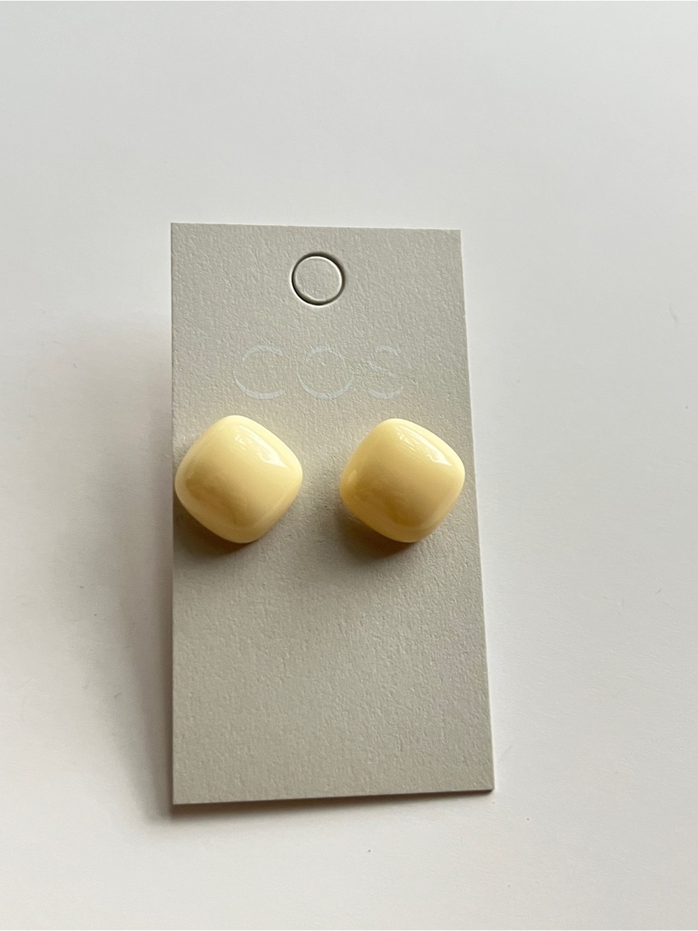 COS Cream Square Stud Earrings